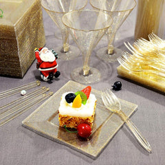 25pcs 16 Party Plate Golden Powder Square Plate Dessert Plate Cake Plate