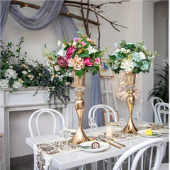 2pcs 22inch Silvery Trumpet Vases Wedding Centerpieces
