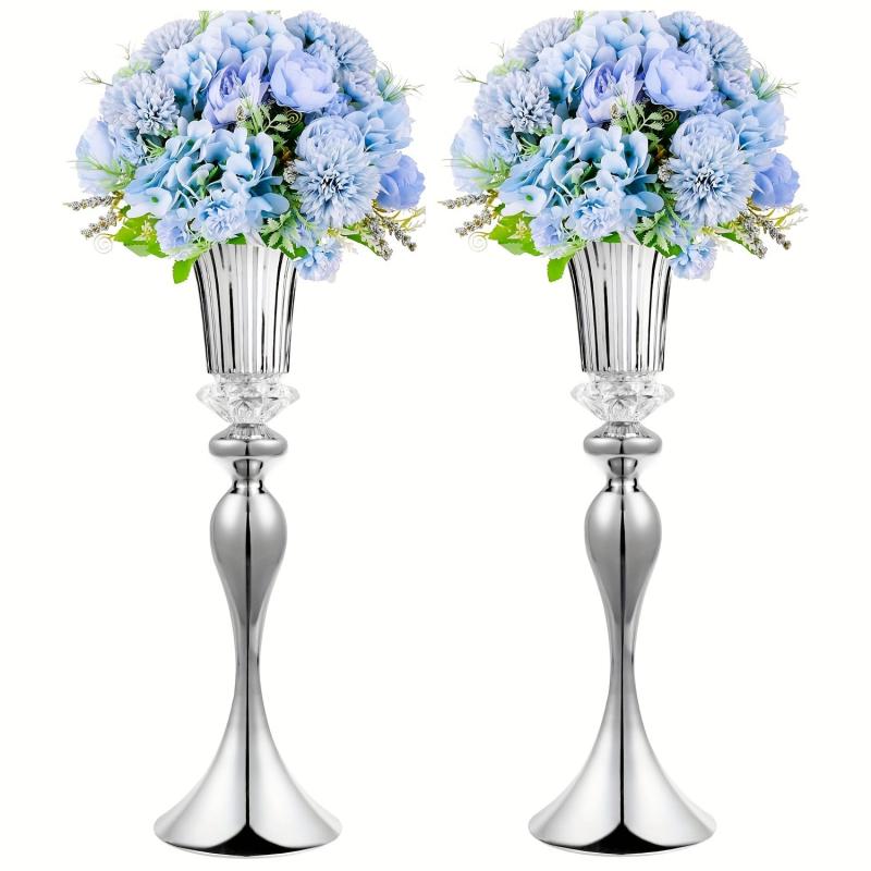 2pcs 22inch Silvery Trumpet Vases Wedding Centerpieces
