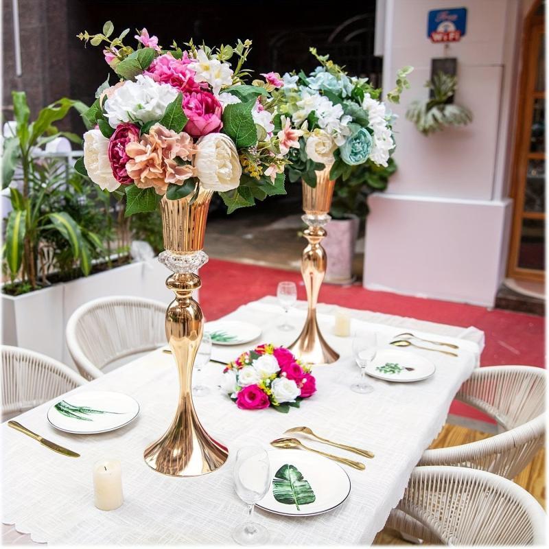 2pcs 22inch Silvery Trumpet Vases Wedding Centerpieces
