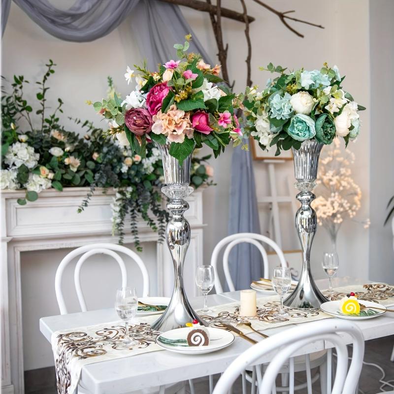2pcs 22inch Silvery Trumpet Vases Wedding Centerpieces