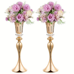 2pcs 22inch Silvery Trumpet Vases Wedding Centerpieces