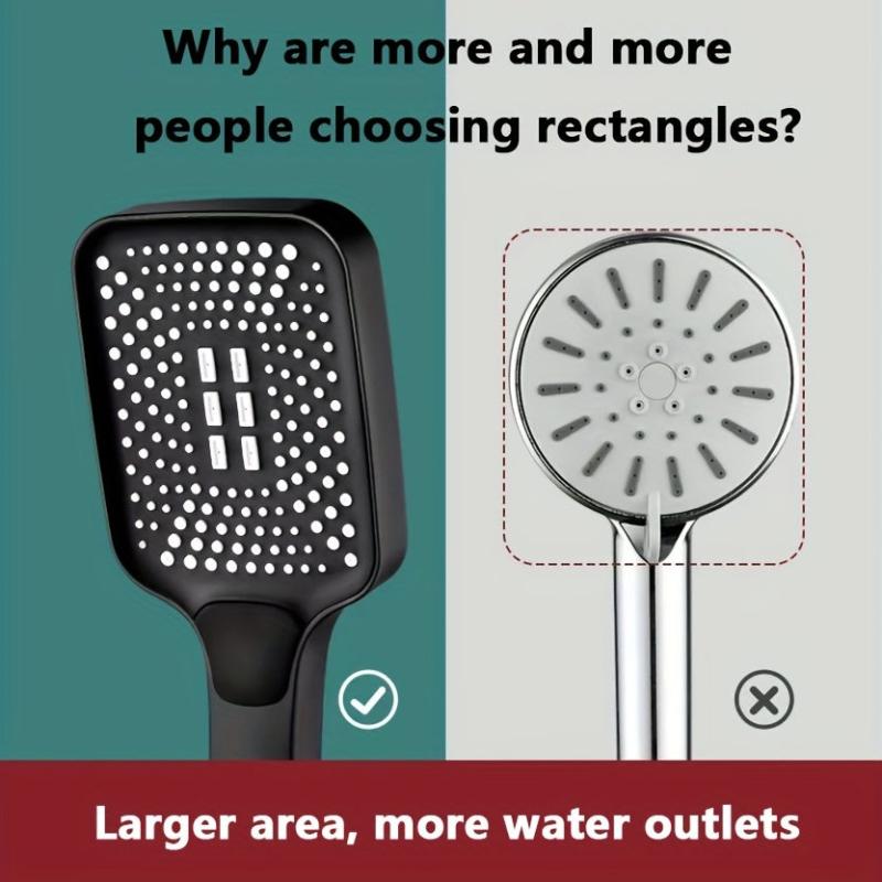 Pressurized Handheld Shower Head Square for Bathroom