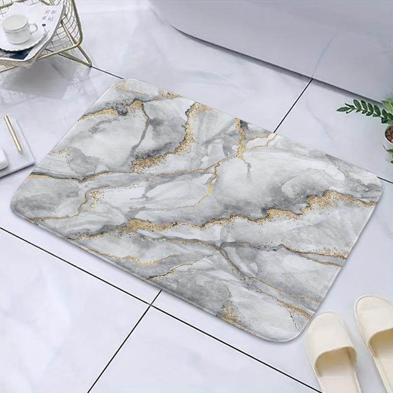 Marble Memory Foam Non-slip Bath Rug Absorbent Bathroom Floor Mat