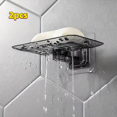 2pcs Wall Mounted Soap Dish Crystal Soap Tray No Punching Soap Holder