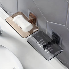 2pcs Wall Mounted Soap Dish Crystal Soap Tray No Punching Soap Holder