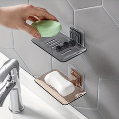 2pcs Wall Mounted Soap Dish Crystal Soap Tray No Punching Soap Holder