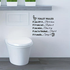 Toilet Rules Vinyl Art Decal DIY Home Decor Sticker