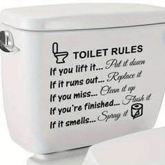 Toilet Rules Vinyl Art Decal DIY Home Decor Sticker