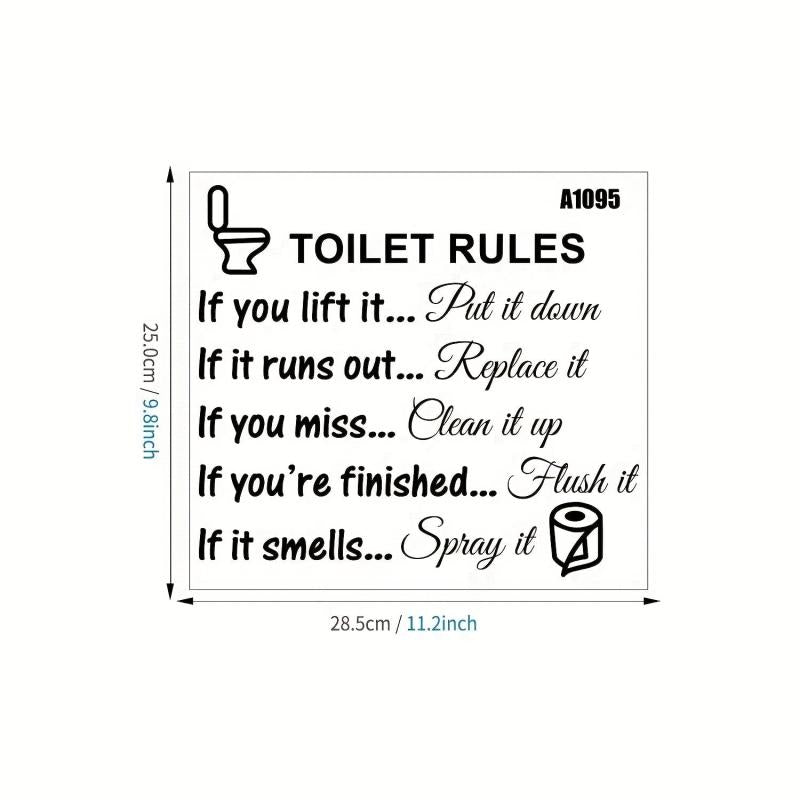 Toilet Rules Vinyl Art Decal DIY Home Decor Sticker