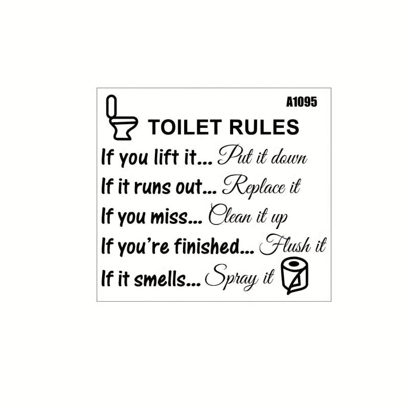 Toilet Rules Vinyl Art Decal DIY Home Decor Sticker
