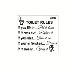 Toilet Rules Vinyl Art Decal DIY Home Decor Sticker