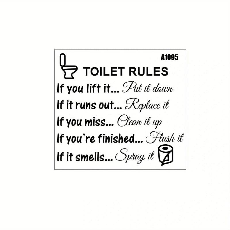 Toilet Rules Vinyl Art Decal DIY Home Decor Sticker
