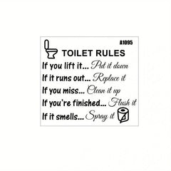 Toilet Rules Vinyl Art Decal DIY Home Decor Sticker