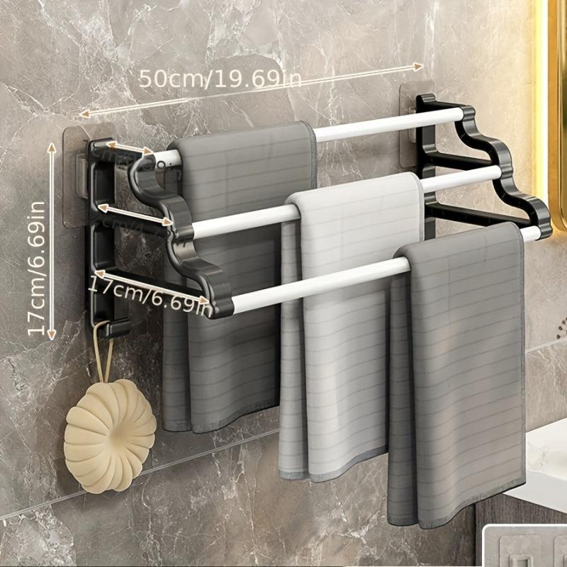 3 Tier Bath Ladder Towel Bar Shower Towel Rack Wall Mounted Holder