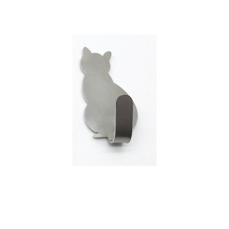 Cat Shape Wall Hooks Stainless Steel Adhesive Key Towel Hook