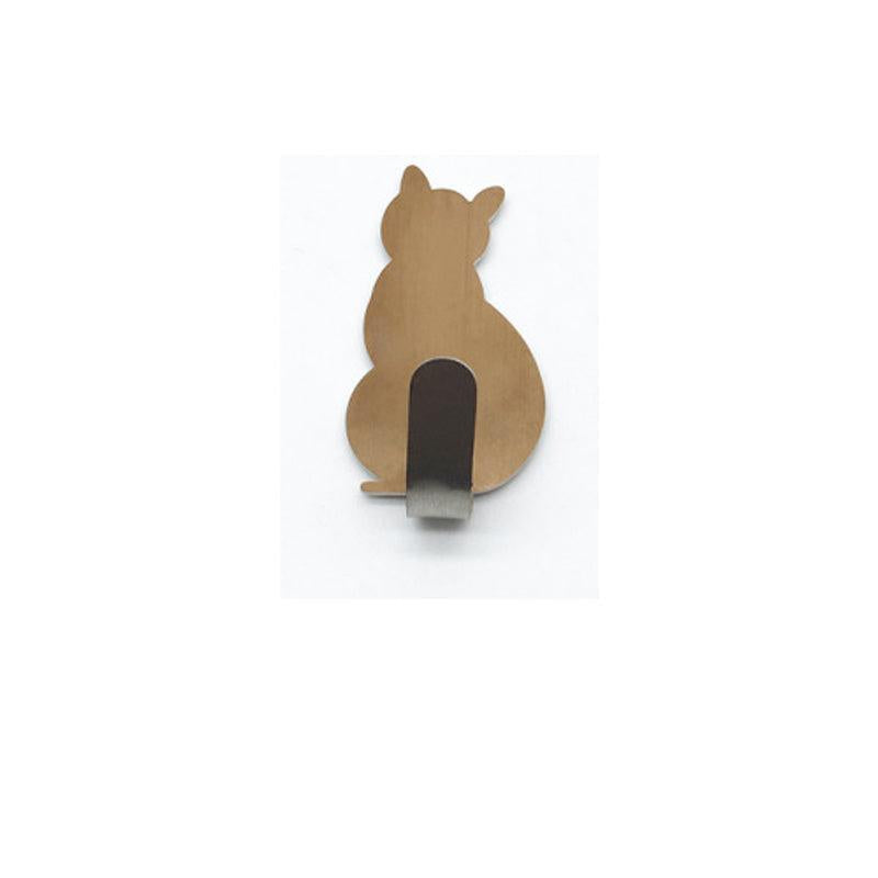 Cat Shape Wall Hooks Stainless Steel Adhesive Key Towel Hook