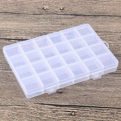 Transparent Plastic Storage Box 24 Grids Jewelry Splitter Container