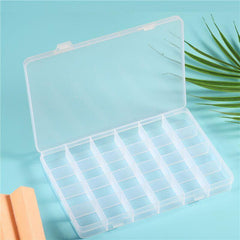 Transparent Plastic Storage Box 24 Grids Jewelry Splitter Container