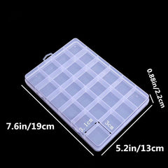 Transparent Plastic Storage Box 24 Grids Jewelry Splitter Container