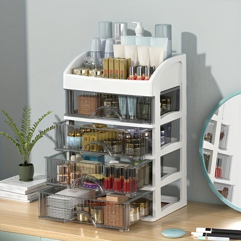 Cosmetic Organizer Drawer Transparent Dustproof Jewelry Earring Hair Ring Rack