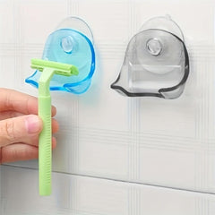 Wall Mounted Razor Rack with Suction Cup for Bathroom Storage