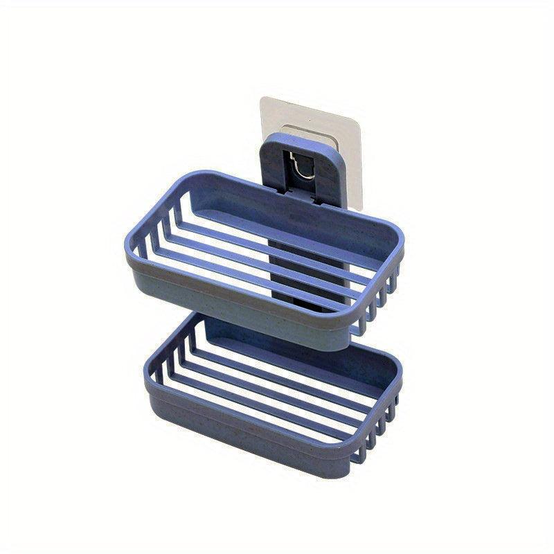 Double Layer Soap Holder Wall Mounted Bathroom Organizer