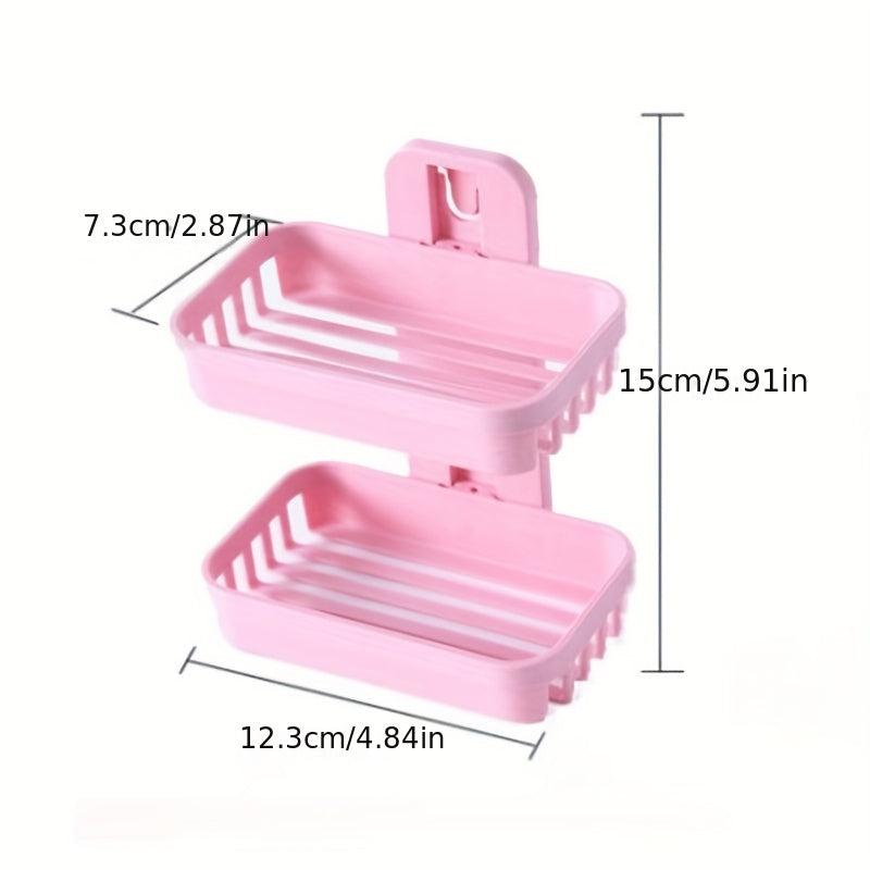 Double Layer Soap Holder Wall Mounted Bathroom Organizer