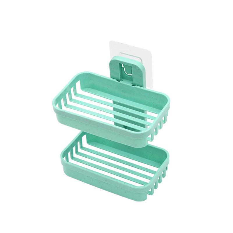 Double Layer Soap Holder Wall Mounted Bathroom Organizer