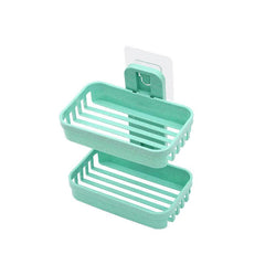 Double Layer Soap Holder Wall Mounted Bathroom Organizer