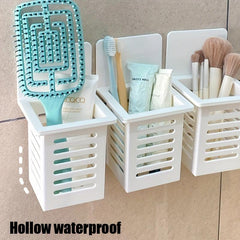 1PC Wall Mounted Storage Comb Shelf Multifunction Toilet Shampoo Lotion Holder
