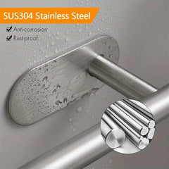 Stainless Steel Towel Rack Wall Mounted Towel Bar with Adhesive