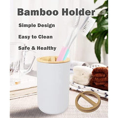 Eco Friendly Bamboo Toothbrush Holder Bathroom Organizer