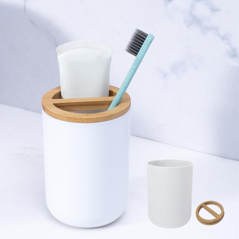 Eco Friendly Bamboo Toothbrush Holder Bathroom Organizer
