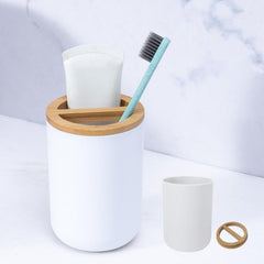 Eco Friendly Bamboo Toothbrush Holder Bathroom Organizer