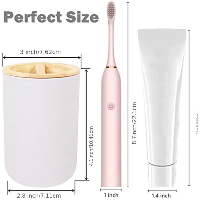 Eco Friendly Bamboo Toothbrush Holder Bathroom Organizer