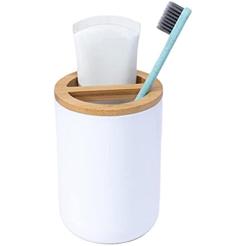 Eco Friendly Bamboo Toothbrush Holder Bathroom Organizer
