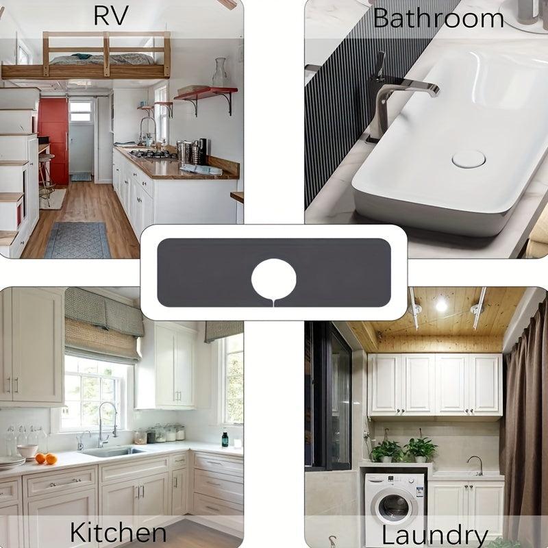 1pc Faucet Absorbent Mat Sink Splash Plate Bathroom Sink Drainage Pad