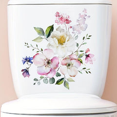 Flower Toilet Sticker Decal Removable Tile Stickers