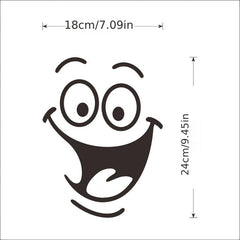 Cartoon Smile Face Toilet Lid Decal - Fun Bathroom Decor Sticker