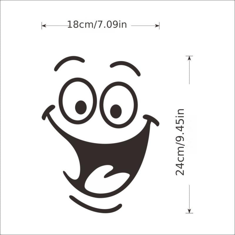 Cartoon Smile Face Toilet Lid Decal - Fun Bathroom Decor Sticker