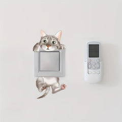 Cat Pattern Switch Outlet Wall Sticker Self-adhesive Home Decor