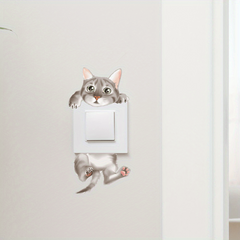 Cat Pattern Switch Outlet Wall Sticker Self-adhesive Home Decor