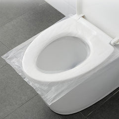 50 Packs Waterproof Travel Toilet Mat with Cushion Paper Disposable
