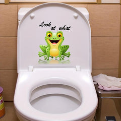 Cute Animal Toilet Lid Decals - Fun Frogs Seat Stickers