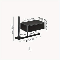 Toilet Tissue Holder With Shelf Wall Mounted Toilet Roll Paper Storage Rack
