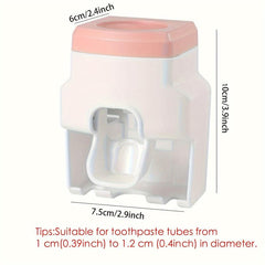 Wall Mounted Toothpaste Dispenser & Toothbrush Hanger
