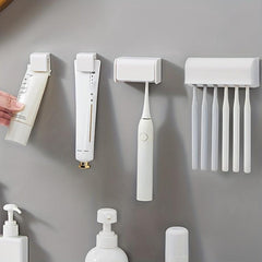 Wall Mounted Toothbrush Holder Self Adhesive Toilet Toothpaste Facial Cleanser