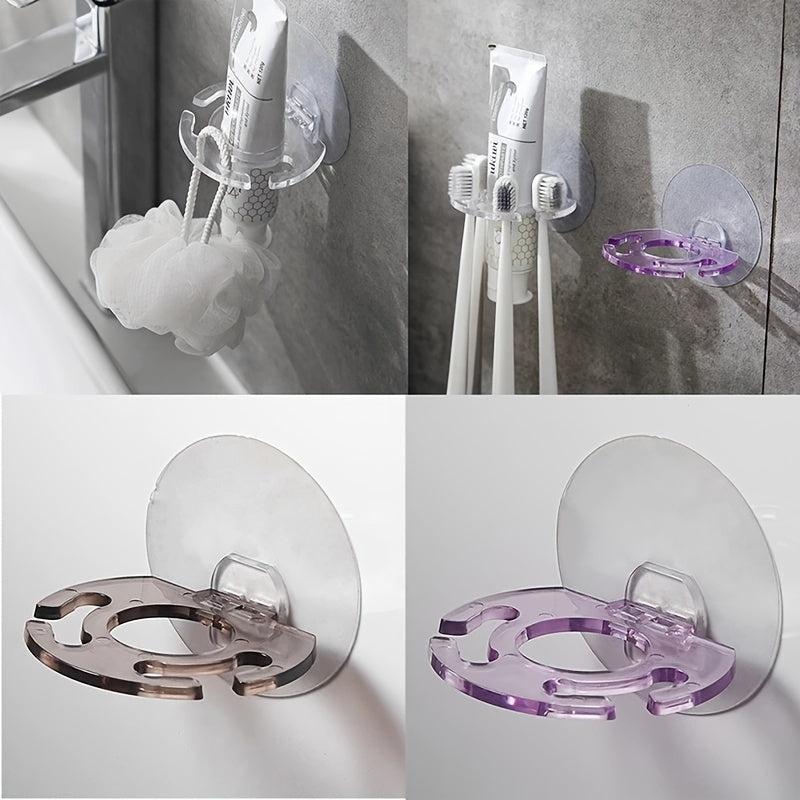 Wall Mounted Toothpaste Dispenser & Toothbrush Holder