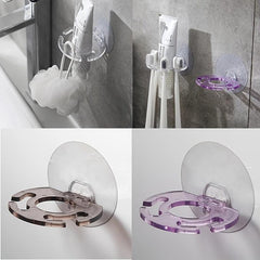 Wall Mounted Toothpaste Dispenser & Toothbrush Holder
